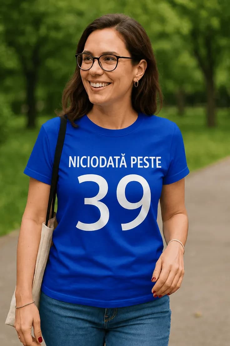 Tricou amuzant Niciodată peste 39 | NICIODATĂ PESTE