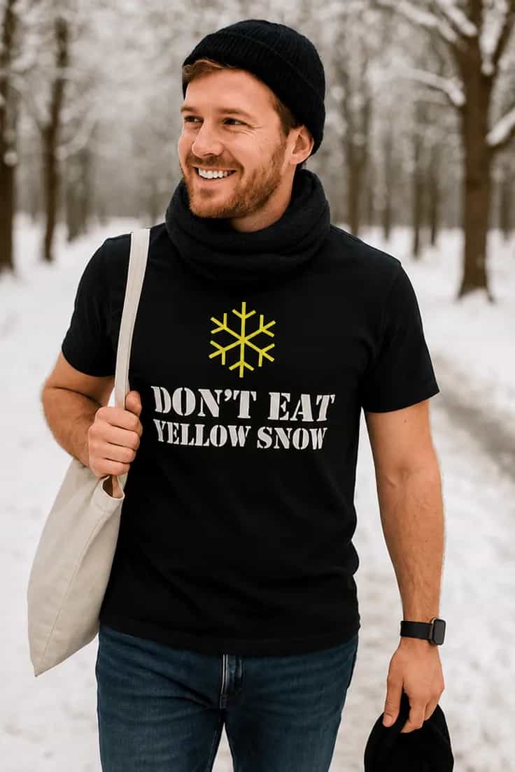 Tricou amuzant Nu mânca zăpadă galbenă