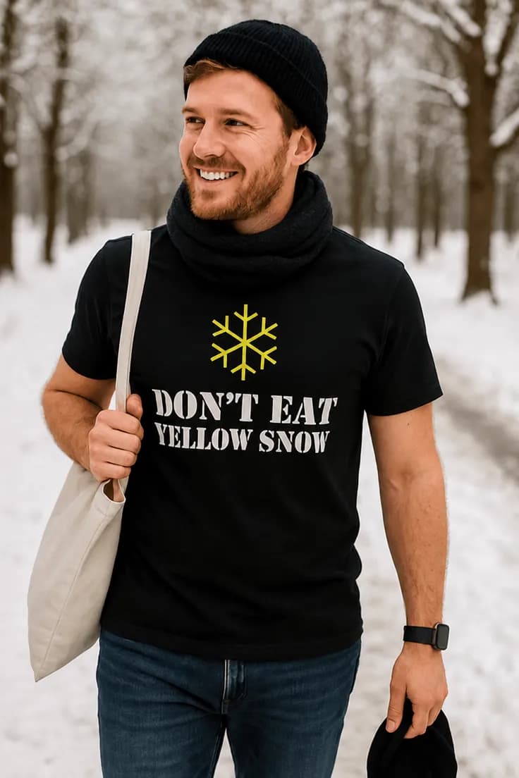 Tricou amuzant Nu mânca zăpadă galbenă