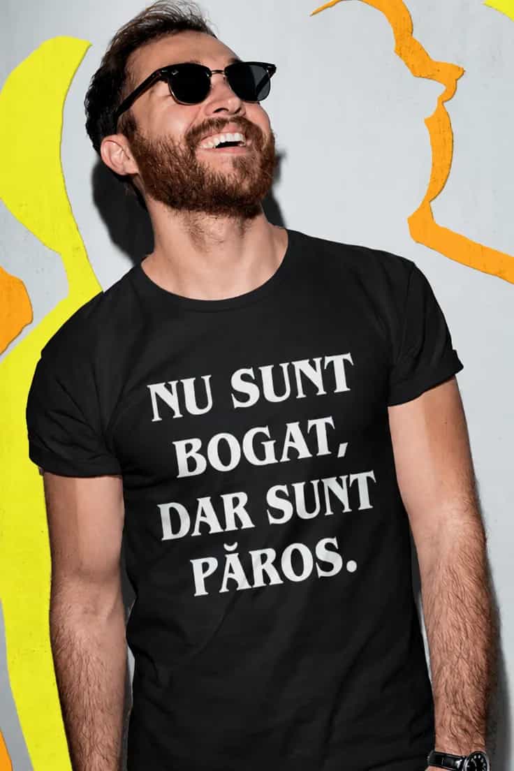 Tricou amuzant Nu sunt bogat dar păros