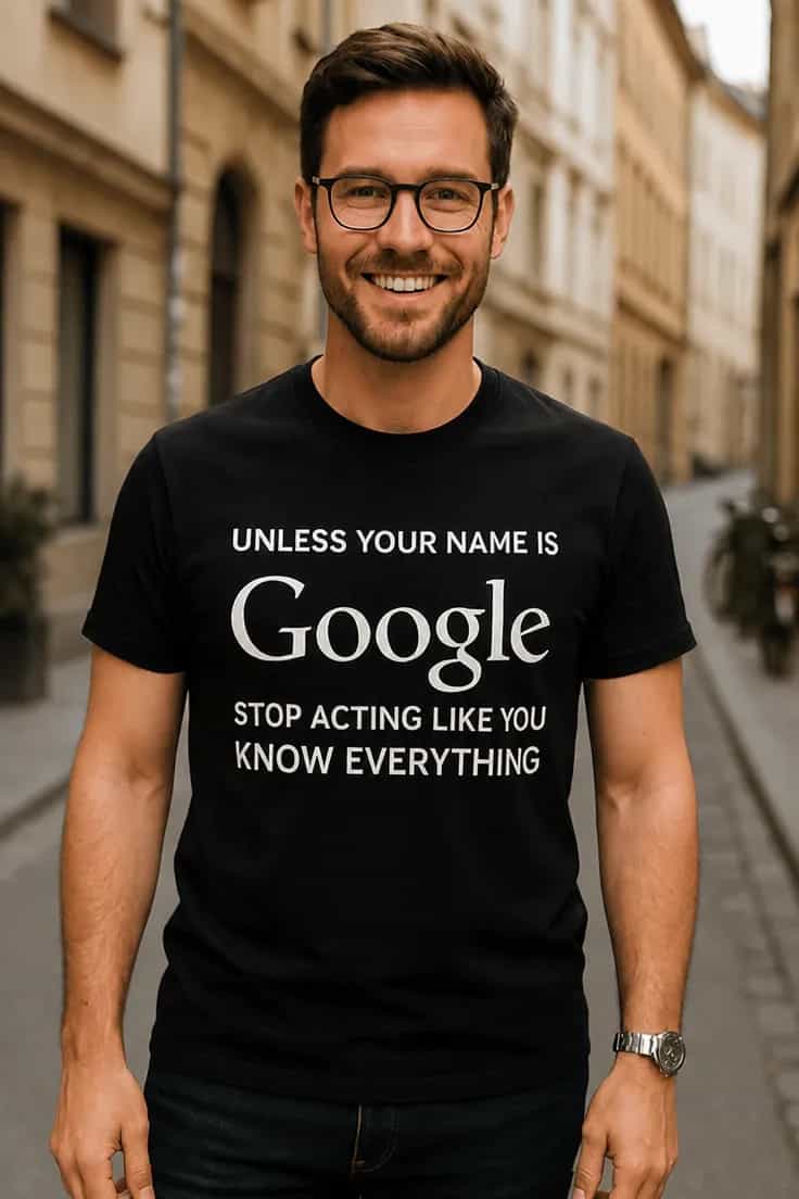 Tricou amuzant Nu te purta ca Google