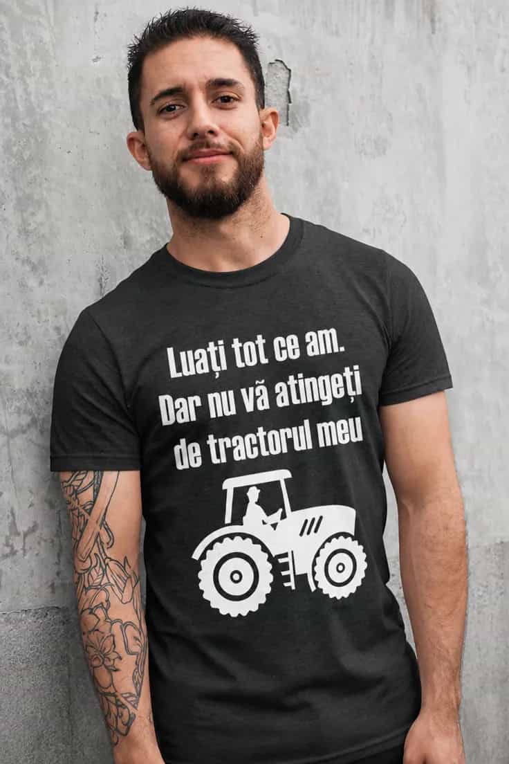 Tricou amuzant Nu vă atingeți de tractor | cadou