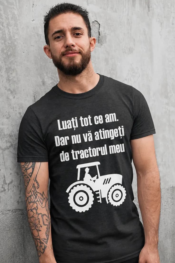 Tricou amuzant Nu vă atingeți de tractor | cadou
