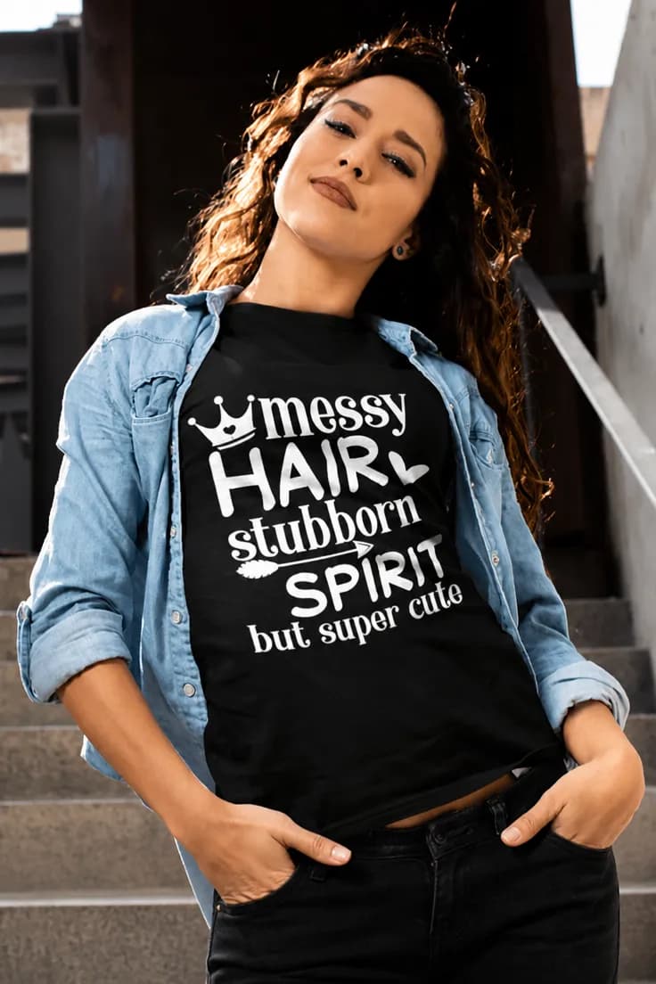 Tricou amuzant Păr ciufulit spirit încăpățânat