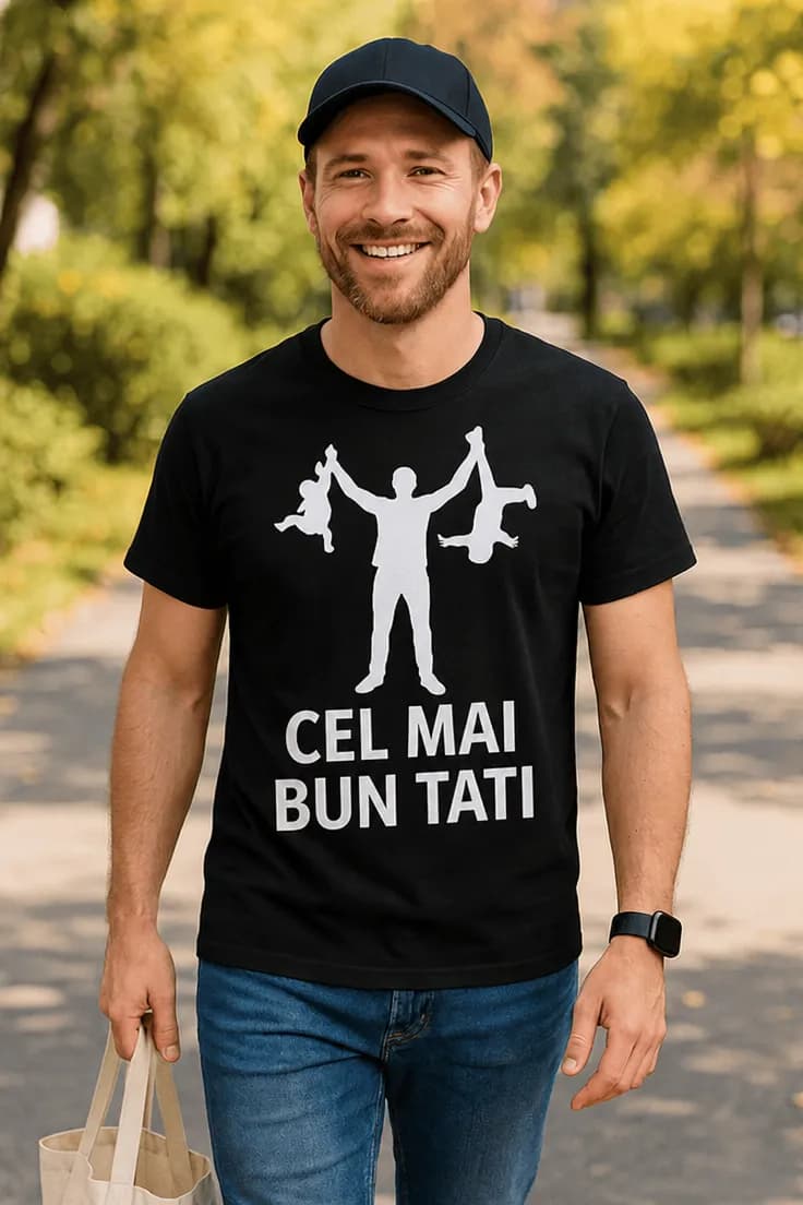 Tricou amuzant pentru cel mai bun tati - CEL MAI BUN TATI