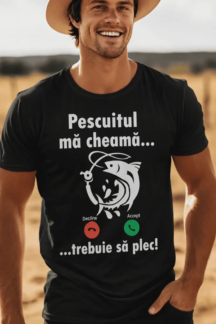 Tricou amuzant Pescuitul mă cheamă - Decline Accept