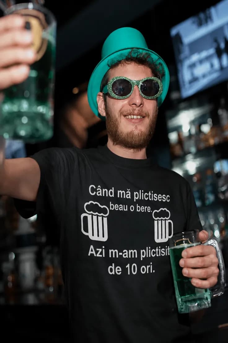 Tricou amuzant Plictiseală și bere – Când mă plict