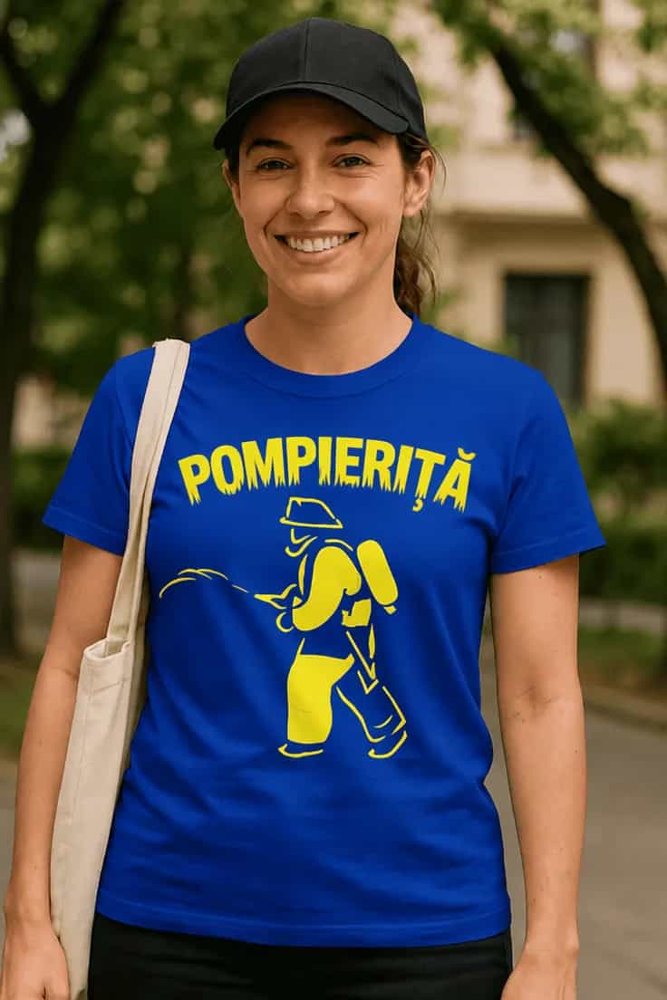 Tricou amuzant Pompieriță – POMPIERIȚĂ