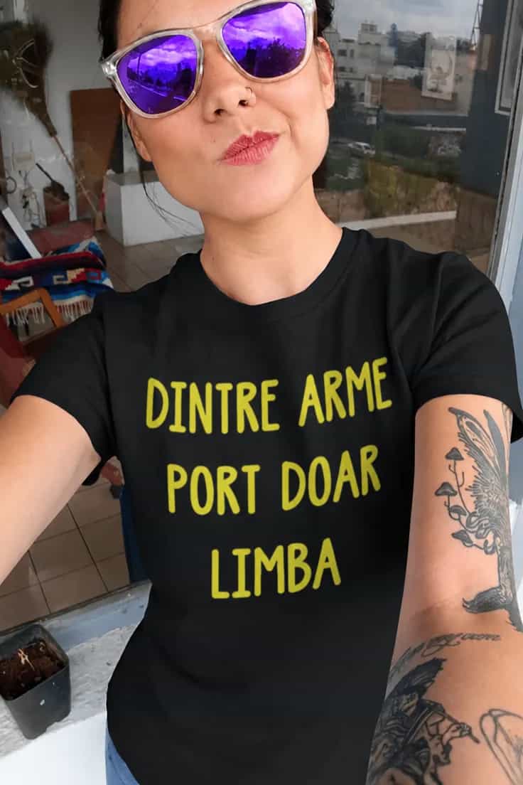 Tricou amuzant Port doar limba - DINTRE ARME