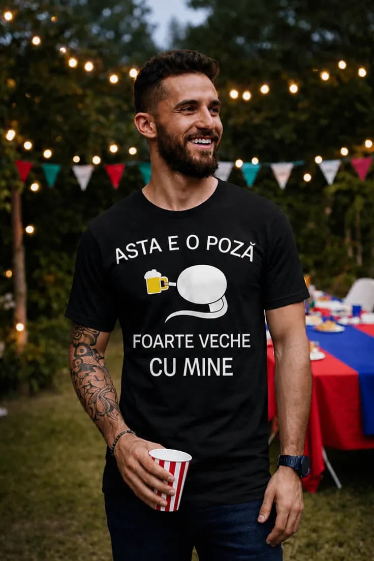 Tricou amuzant Poză veche cu bere | ASTA E O POZĂ