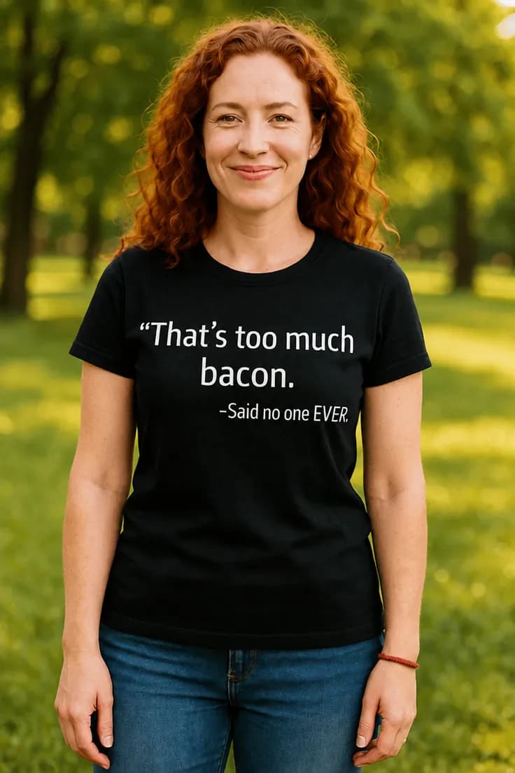Tricou amuzant Prea mult bacon | That's too much bacon.