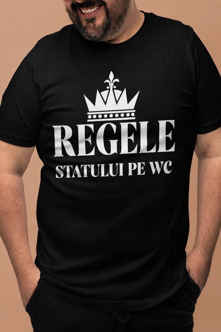 Tricou amuzant Regele statului pe WC