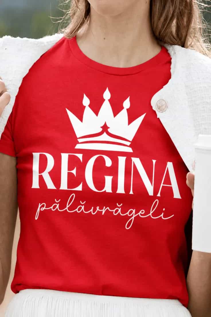Tricou amuzant Regina pălăvrăgelii – REGINA