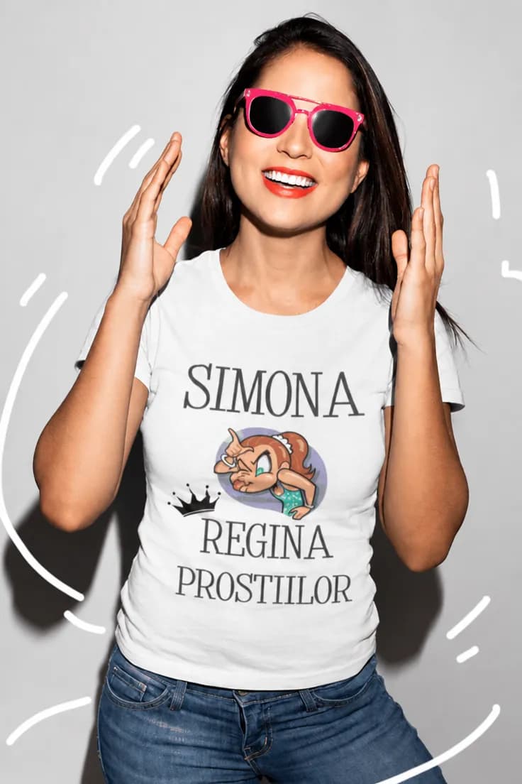 Tricou amuzant Regina prostiilor cu nume personalizat