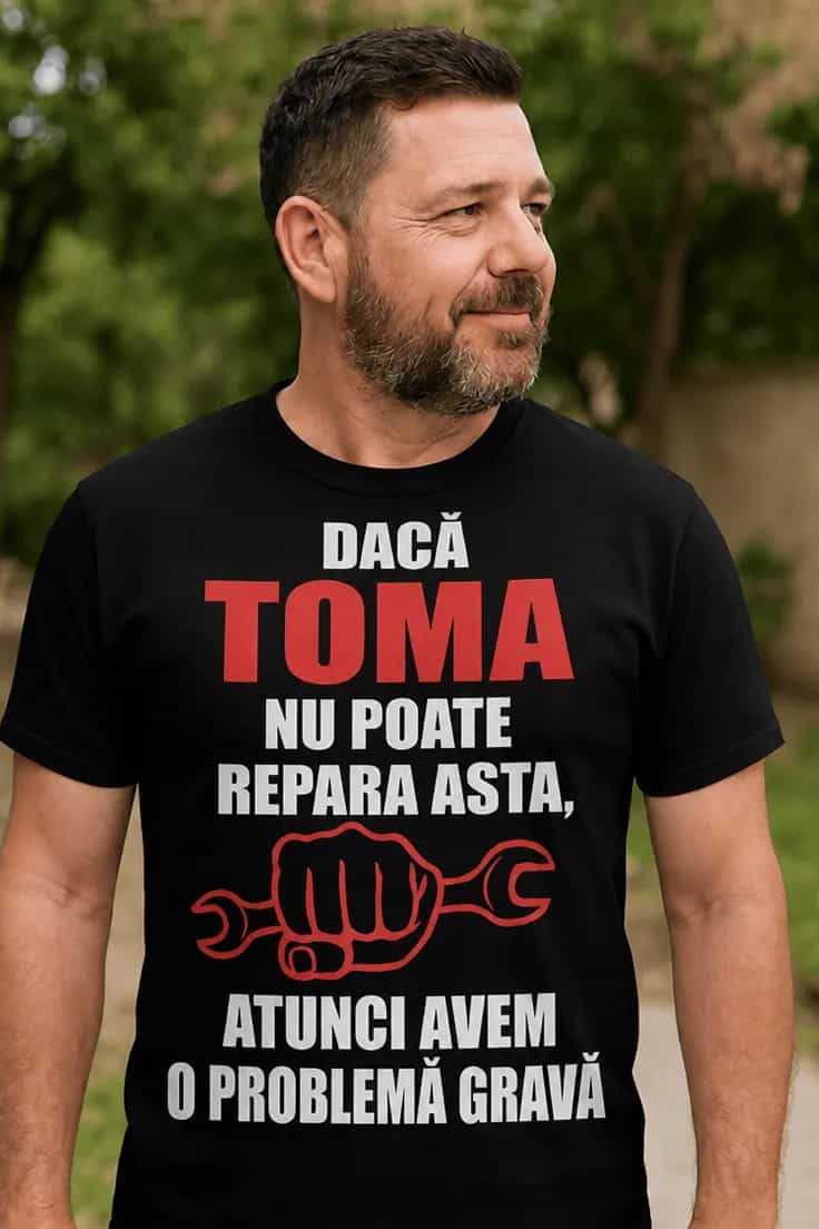 Tricou amuzant Reparații cu nume personalizat