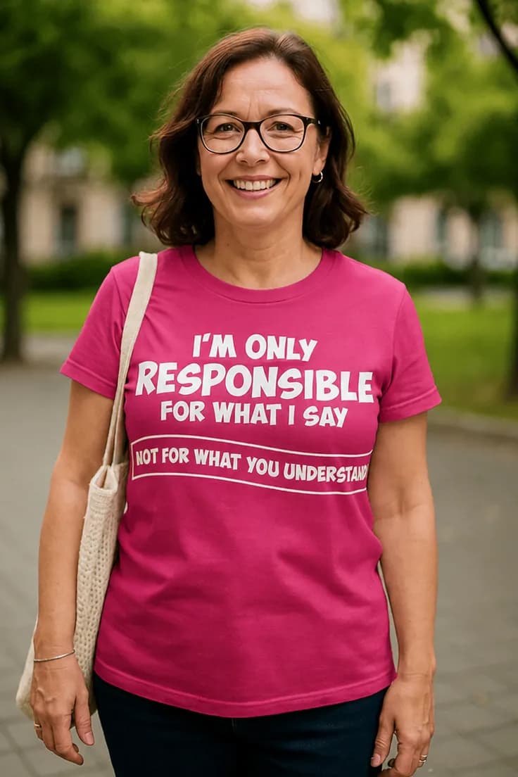 Tricou amuzant Responsabil pentru ce spun