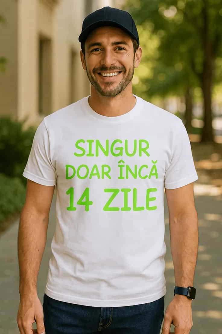 Tricou amuzant Singur doar încă 14 zile