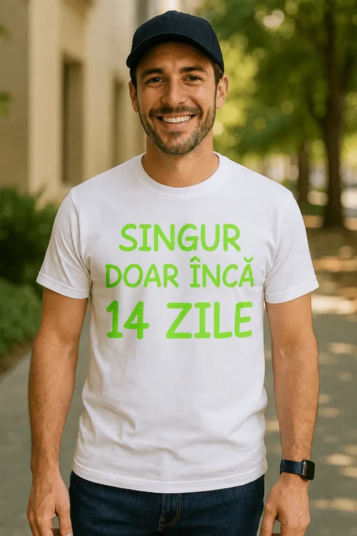 Tricou amuzant Singur doar încă 14 zile