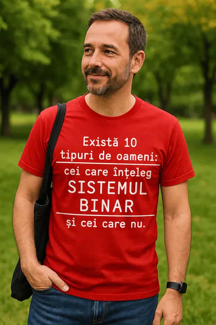 Tricou amuzant Sistem binar – Există 10 tipuri