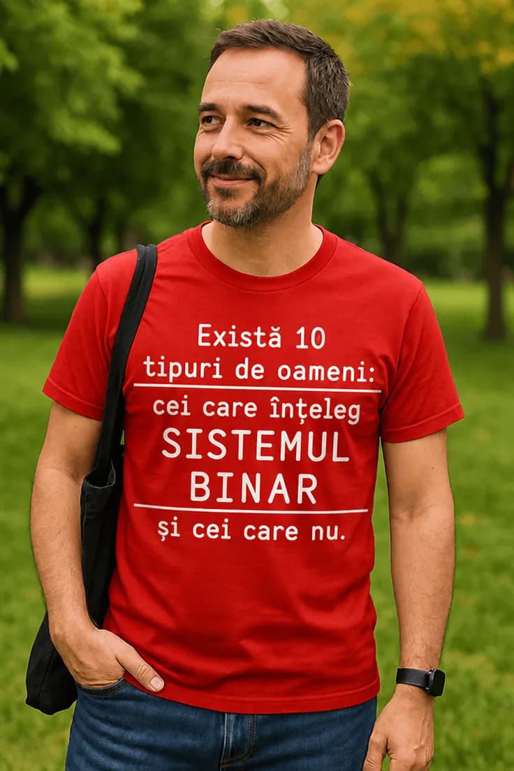 Tricou amuzant Sistem binar – Există 10 tipuri