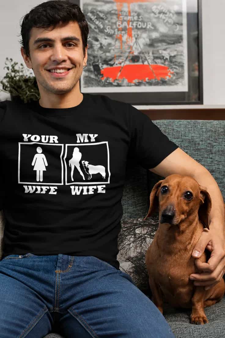 Tricou amuzant Soția ta soția mea câine
