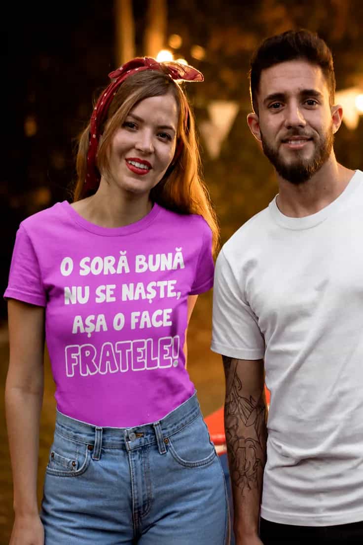 Tricou amuzant soră bună datorită fratelui