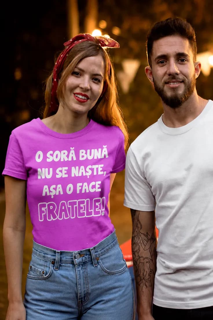 Tricou amuzant soră bună datorită fratelui