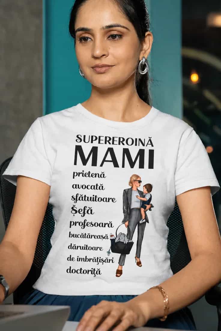 Tricou amuzant Supereroină mami | SUPEREROINĂ