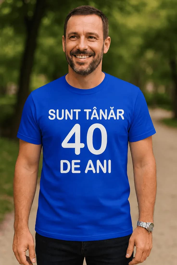 Tricou amuzant Tânăr la 40 de ani