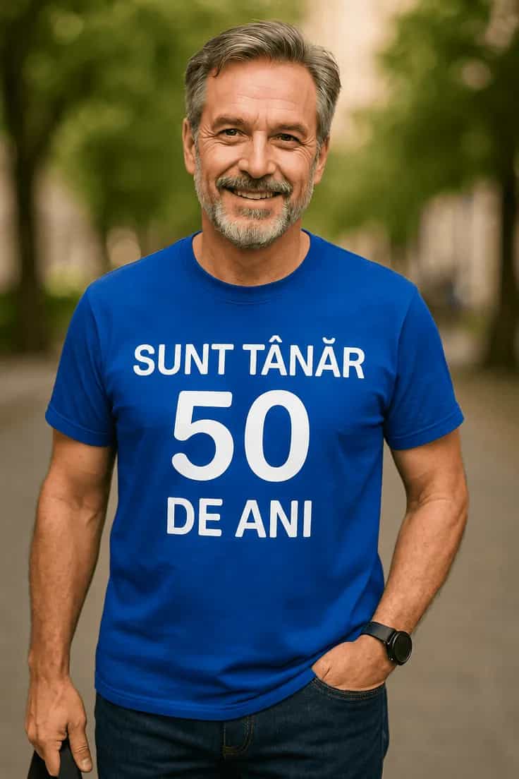 Tricou amuzant Tânăr la 50 de ani