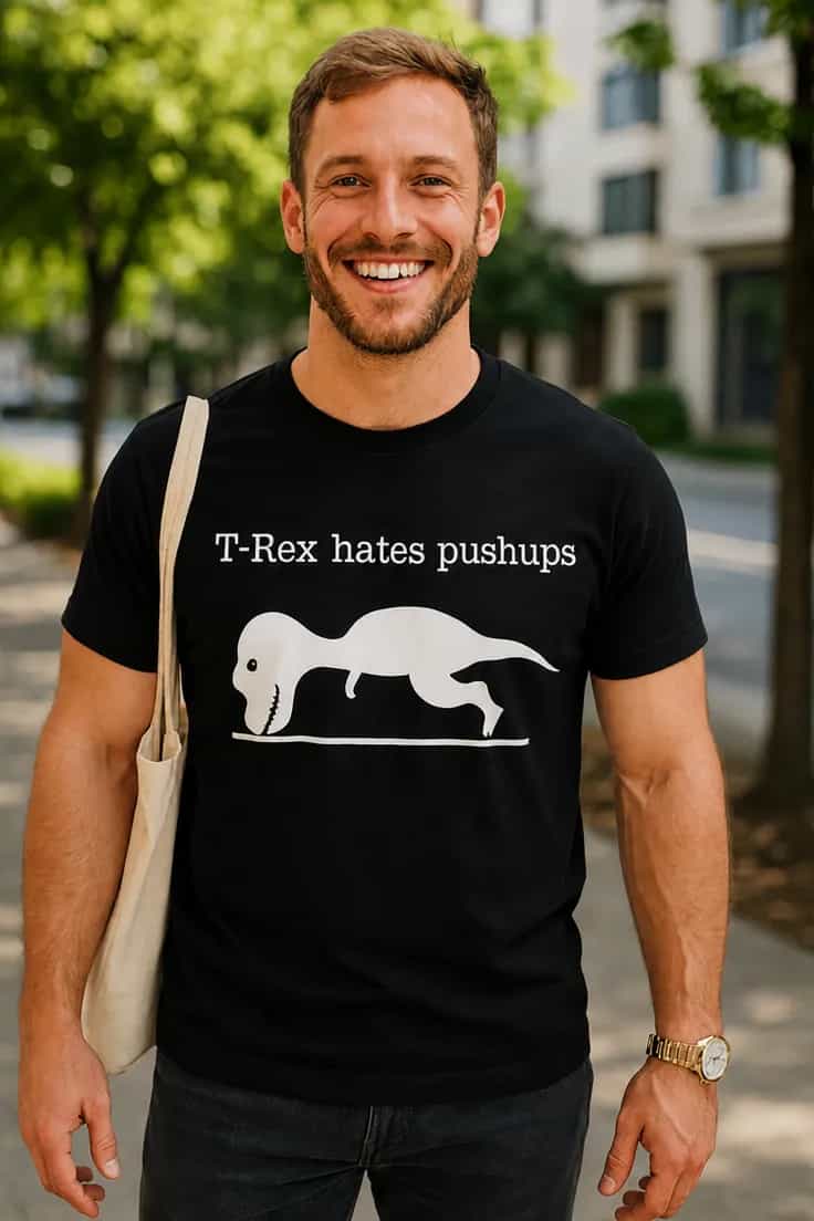 Tricou amuzant T rex urăște flotările | T-Rex hates