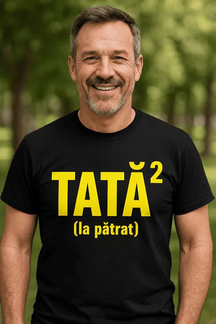 Tricou amuzant tată la pătrat – TATĂ² (la pătrat)