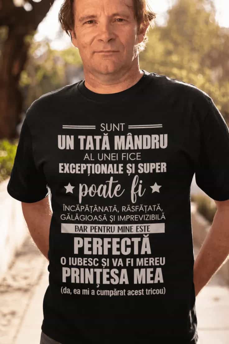 Tricou amuzant Tată mândru de fiică