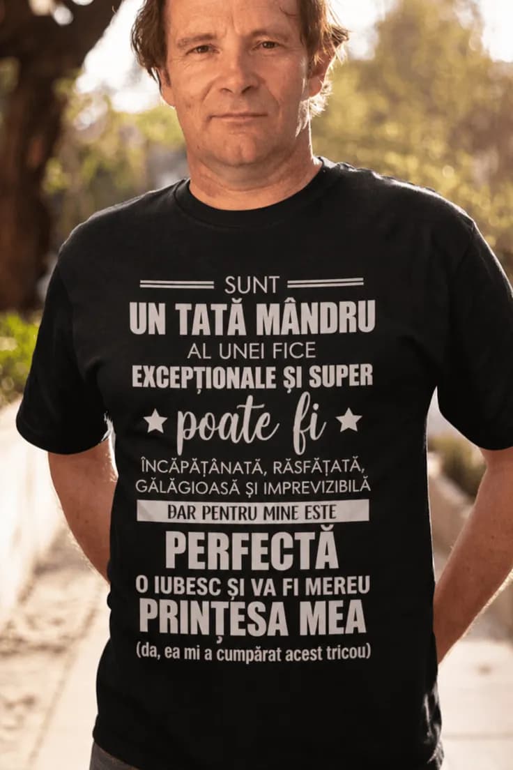 Tricou amuzant Tată mândru de fiică
