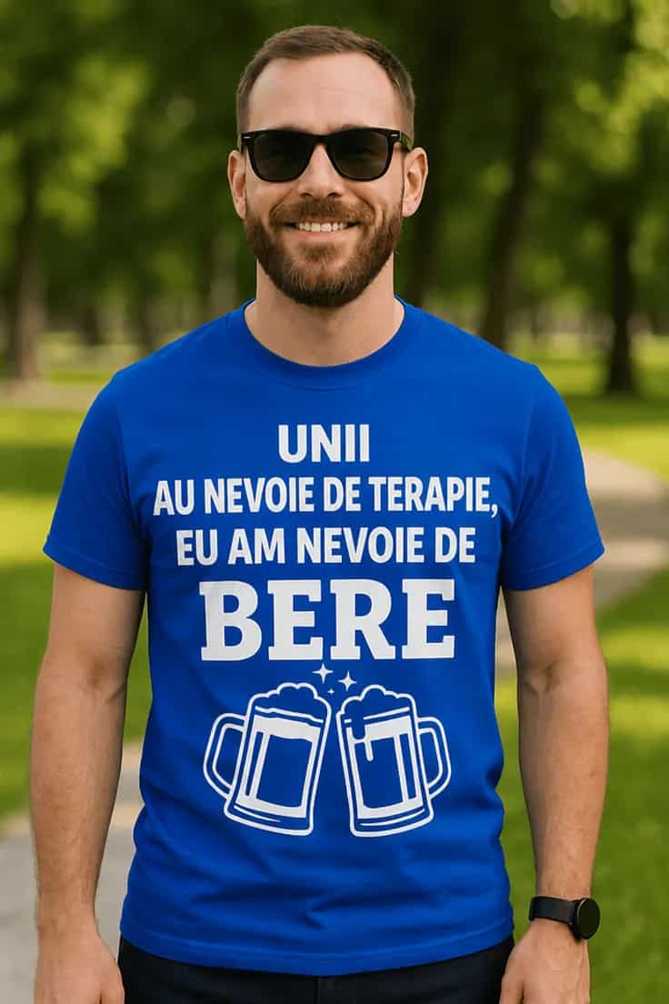 Tricou amuzant Terapie cu bere - UNII AU NEVOIE
