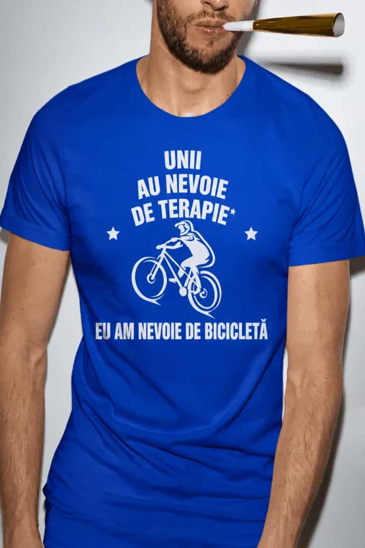 Tricou amuzant Terapie cu bicicleta - UNII AU NEVOIE