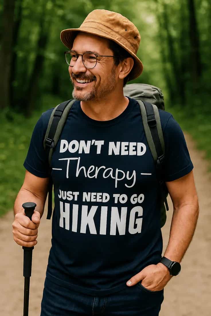Tricou amuzant Terapie prin drumeții - Therapy
