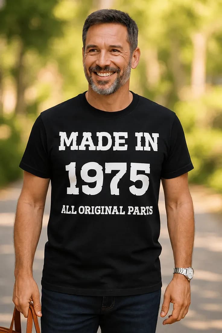 Tricou amuzant Toate piesele originale cu anul la alegere