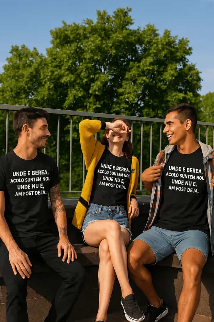 Tricou amuzant Unde e berea suntem noi