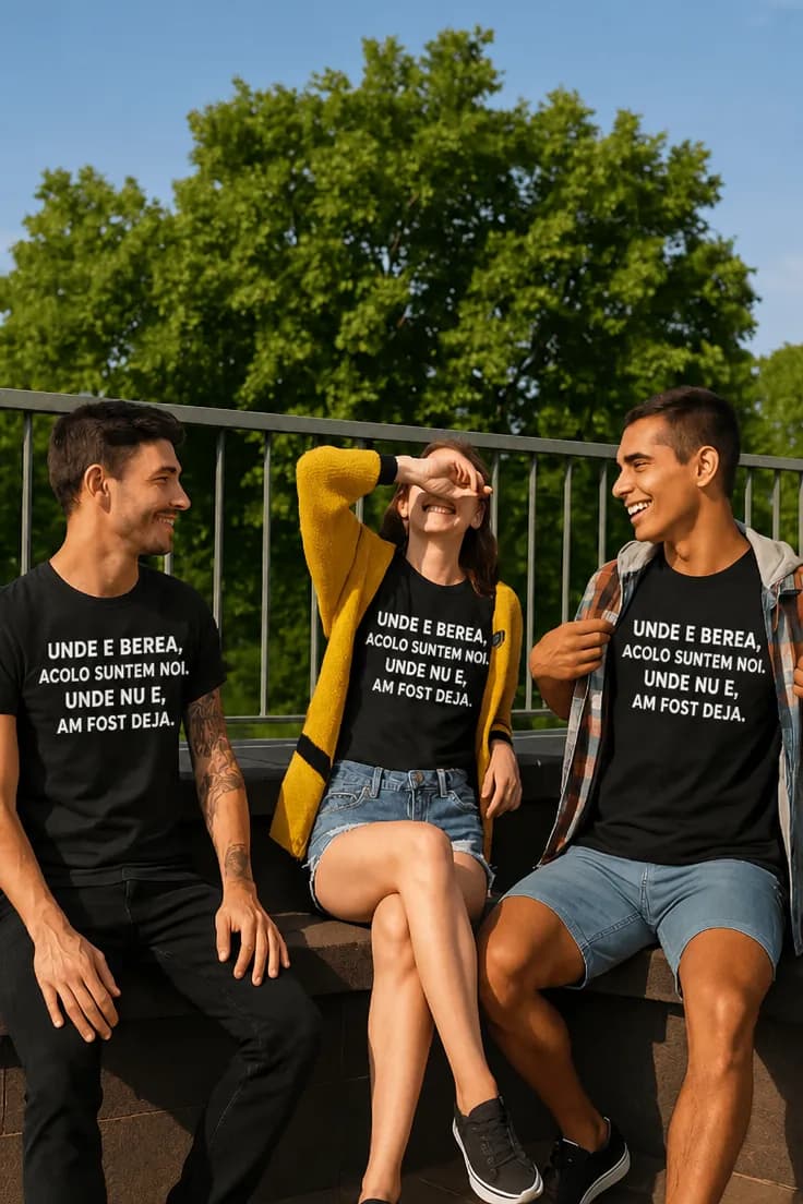Tricou amuzant Unde e berea suntem noi