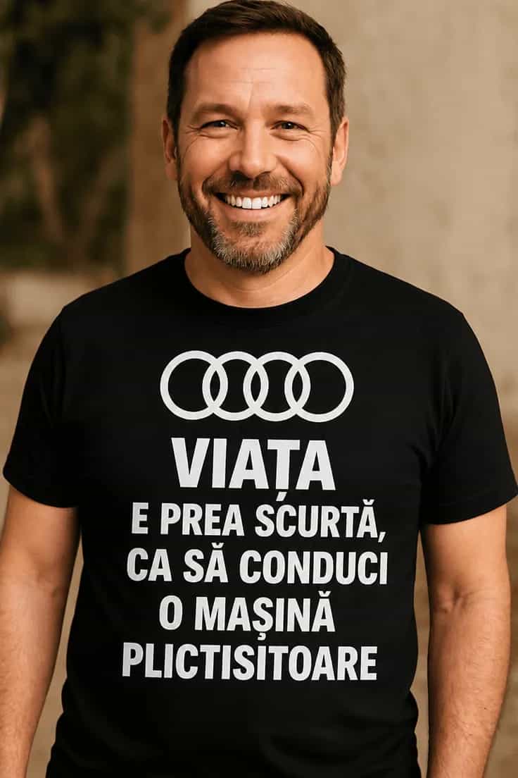 Tricou viața e prea scurtă cu marca mașinii la alegere