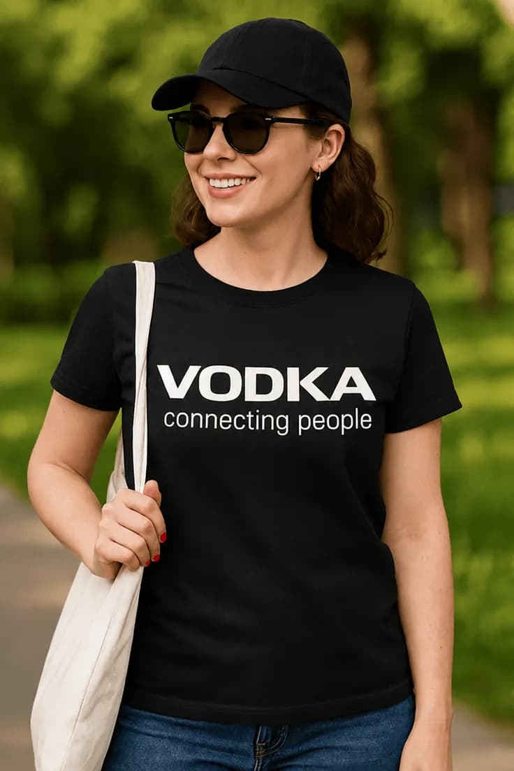 Tricou amuzant Vodka conectează oamenii