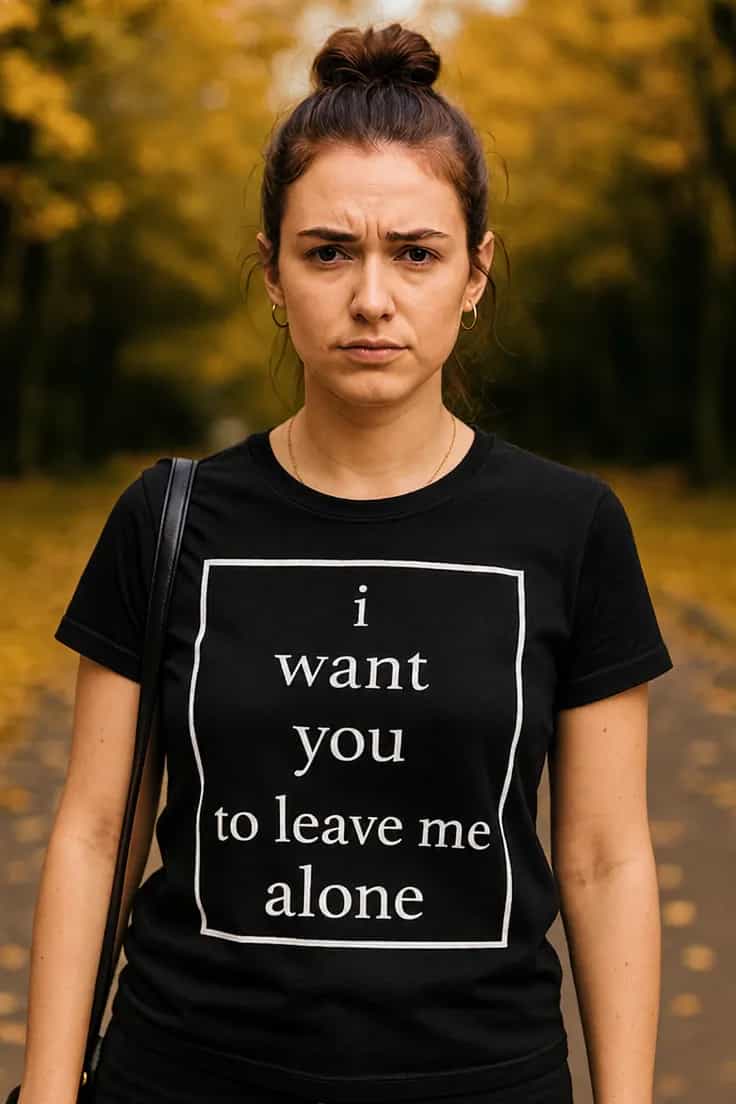 Tricou amuzant Vreau să fiu singur - i want you t