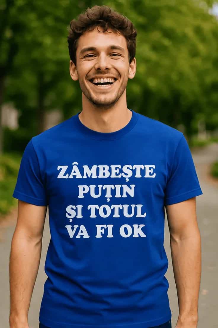 Tricou amuzant Zâmbește puțin totul va fi ok