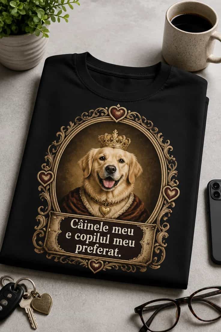 Tricou cu câine - Câinele meu e copilul meu preferat.