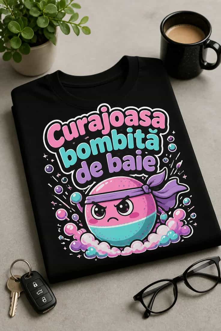 Tricou cu mesaj Curajoasa bombiță de baie