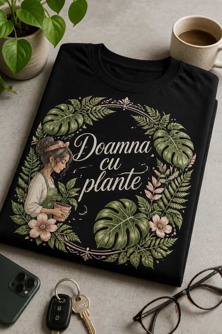 Tricou cu plante Doamna cu plante