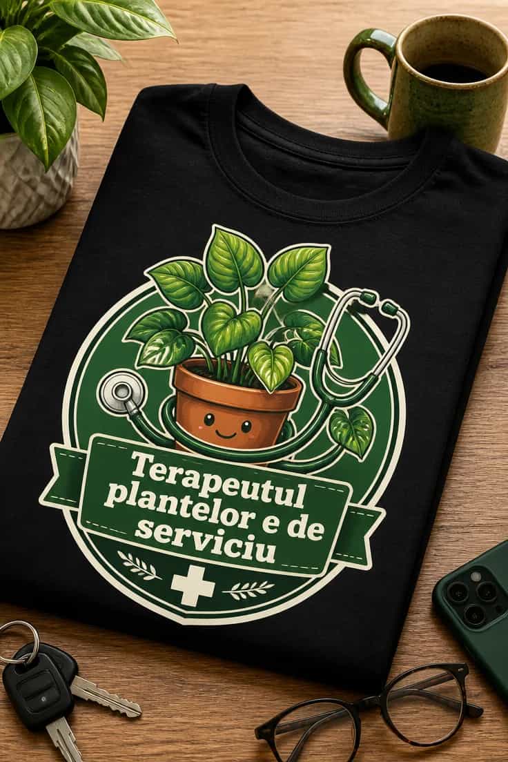 Tricou cu plante – Terapeutul plantelor e de serviciu