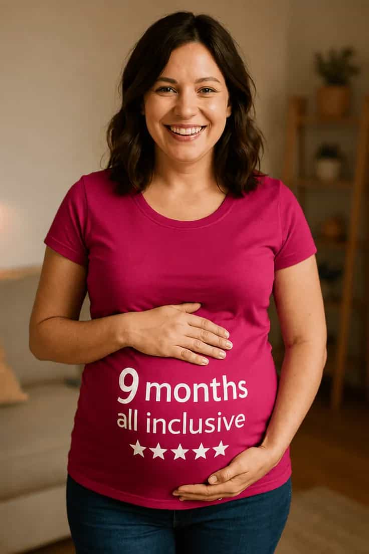 Tricou de gravidă 9 luni all inclusive
