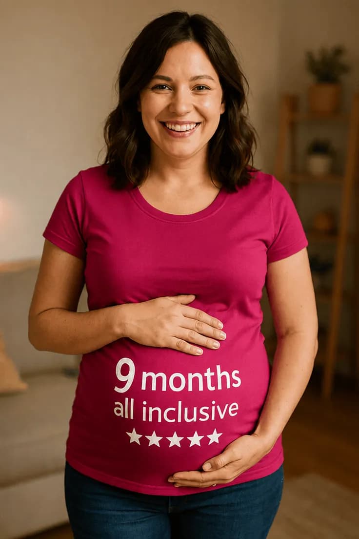 Tricou de gravidă 9 luni all inclusive
